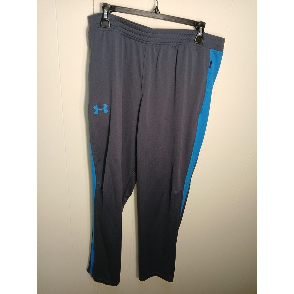 Under Armour Men's Size XL Gray Blue‎ Sweatpants Ankle Zip!!